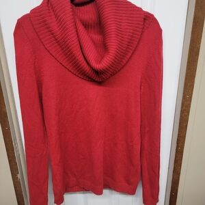 GAP Vibrant Red Cowl Neck Sweater Large Christmas Holiday